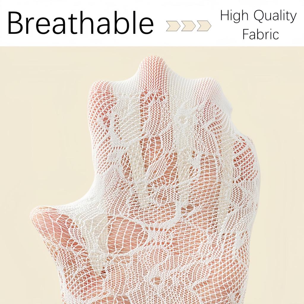 RuiChy Lace Tabi Crew Cute Transparent One Size Fits Perfect for Summer Commuting and School Women's Socks, 3-Pair Set, Two-Toe Socks, Embroidery,