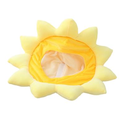 EXCEART [ ] 1 Sonnenblumen Kopfbedeckung, Kigurumi Hut, Lustige Sonnenblumen Kopfbedeckung, Pfirsich, Kigurumi Hut, Kopfbedeckung, Lustige Plüsch Cosplay Kopfbedeckung