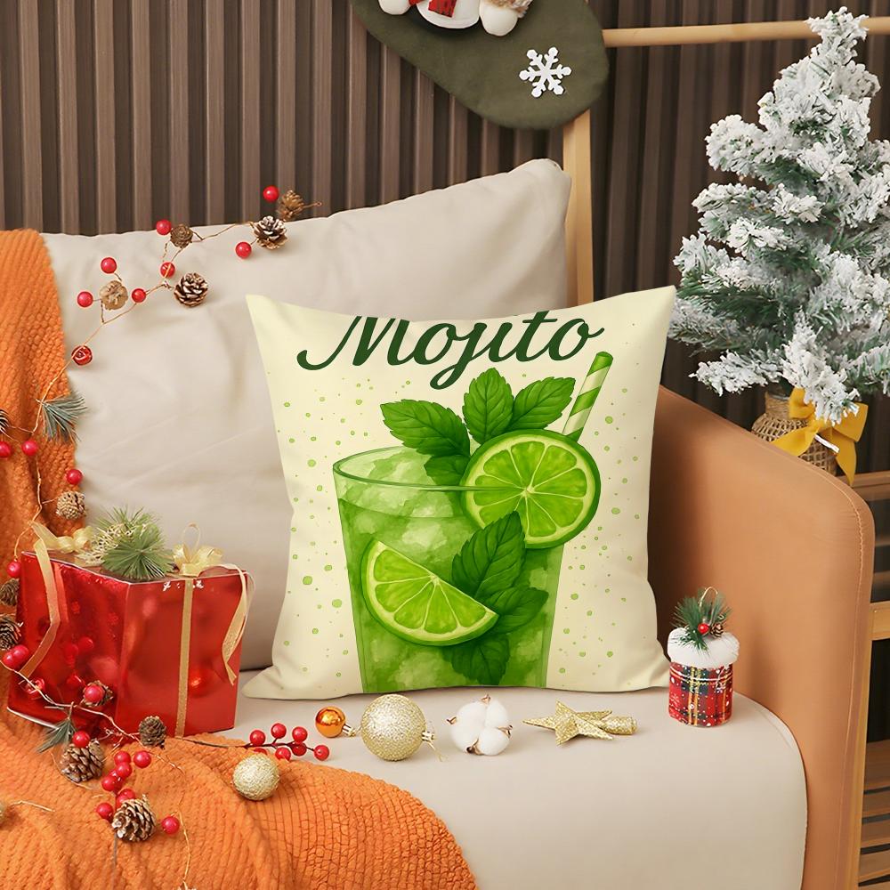 Natural M-Mojito Bar Beach Match Pillow Case Printing Pillowcase Living Room Sofa Cushion Cover Bedroom Room Decor