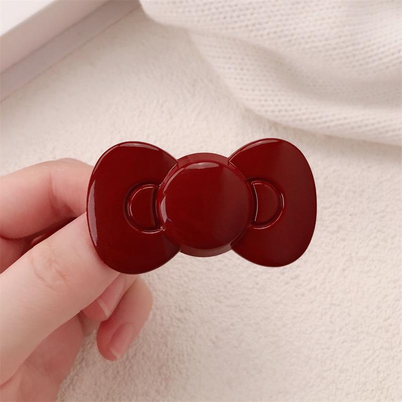 Ankola Red Bowknot Kitten Hair Clip for Girls - Sweet Hairpin Accessory