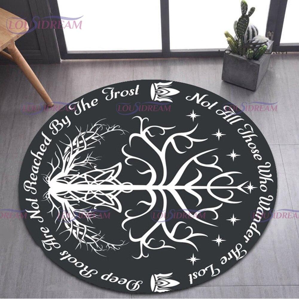 L-Lord R-Ring Printed Round Carpet Living Room Rugs Floor Carpet Bath Mats Bedroom Rug Washable Anti-Slip Fire Eye Yoga Mat