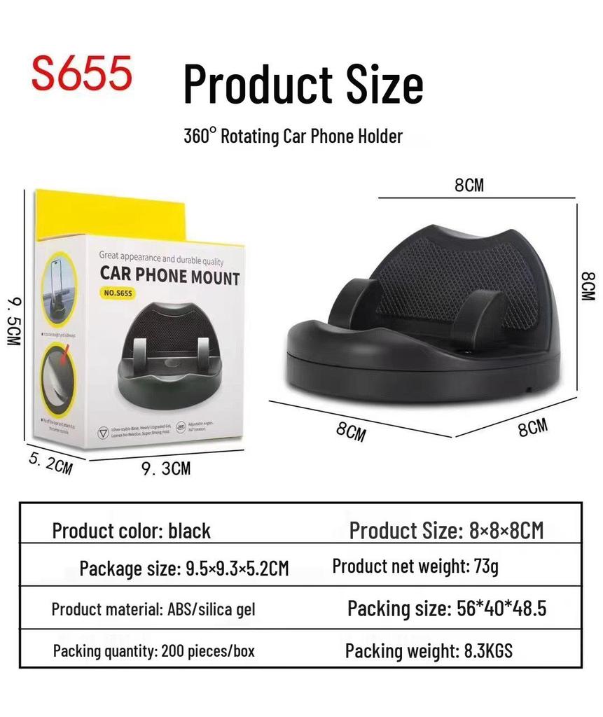 360° Rotating Car Dashboard Phone & Parking Number Holder