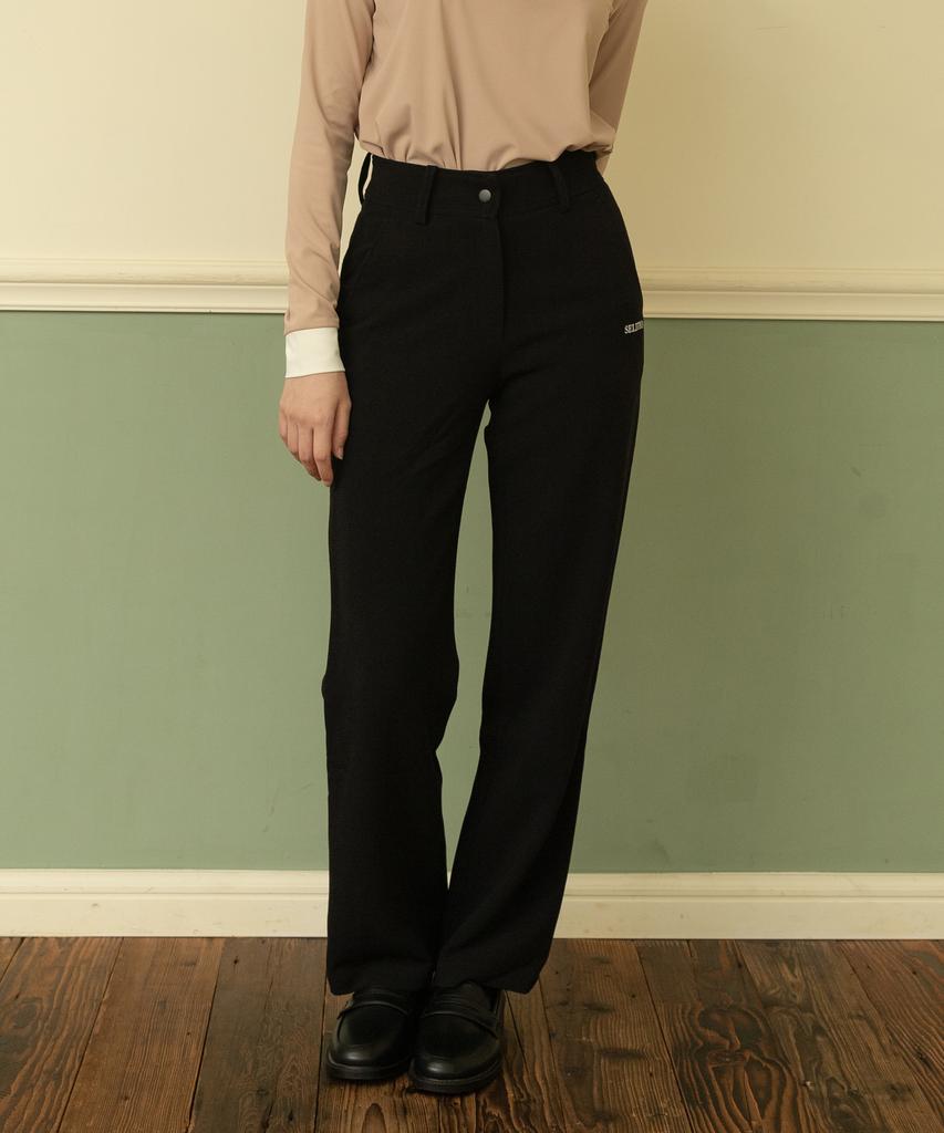 SELITIO Women'S Classic Straight Fit Elastic Waist Pants Black