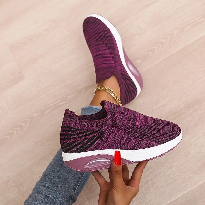 Весна/лето Дышащая сетчатая спортивная обувь для женщин Легкие удобные повседневные — фото 6