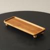 Portable Kitchen Serving Tray Solid Wood Tea Coffee Plate Wood Pedestal Stand  Home Decor