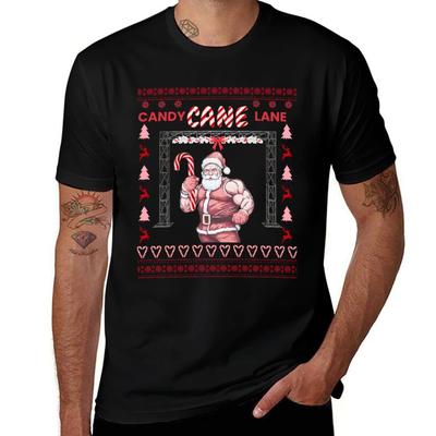 Candy Cane Lane Ninja Warrior Christmas Tshirt Fitness Quick Dry Short Sleeve Top