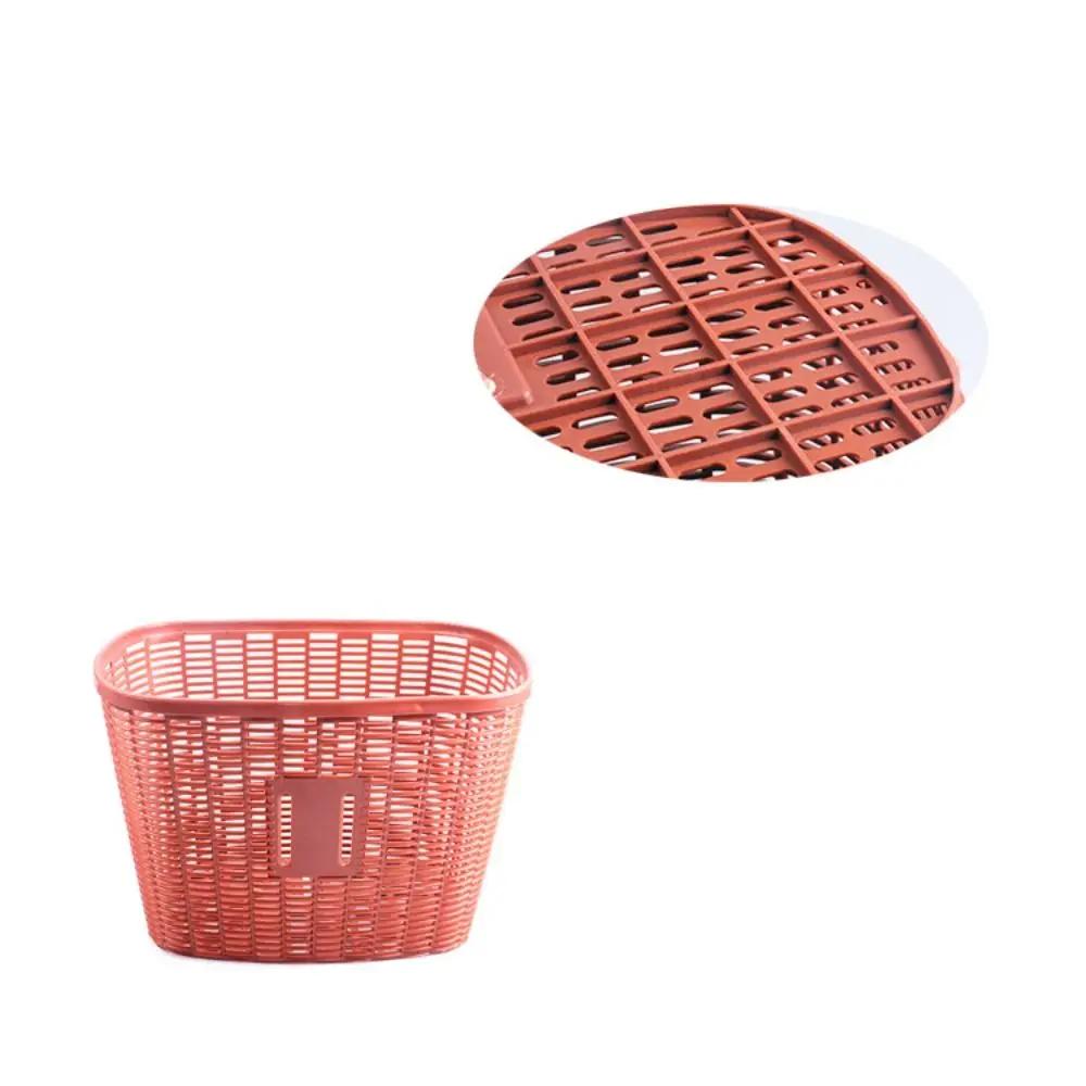 Multicolors Children Bike Basket Plastic Hollow Bicycle Storage Bag 3 Colors Scooter Handlebar Basket Rear Cycling Accessories