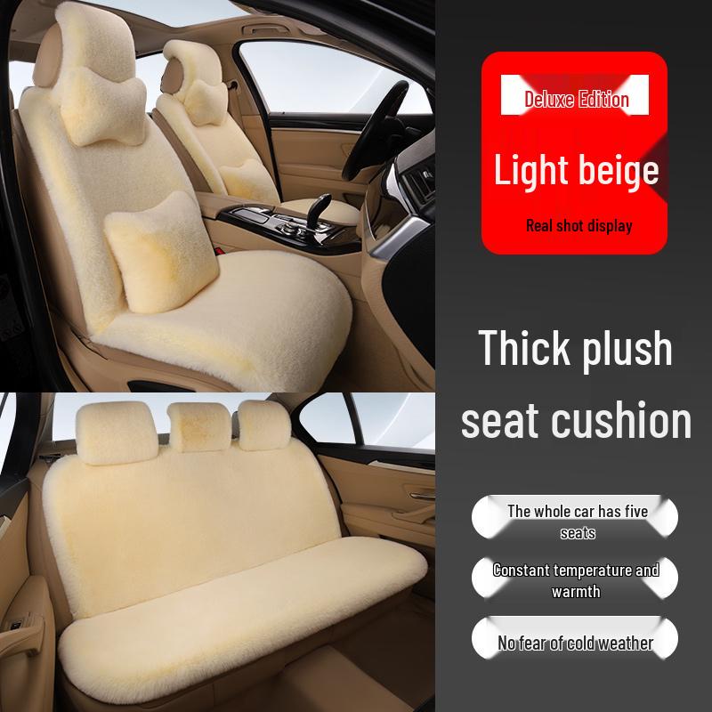 Universal Plush Car Seat Cushion: Thick, Warm Winter Rabbit Fur Cover
