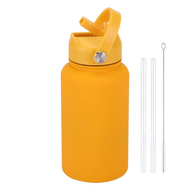 PuraCool Personalised Water Bottle 650ml/22oz Insulated Thermos Customised Tumbler Flask with Straw