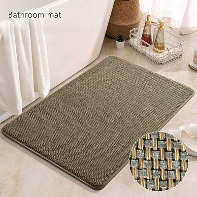 Banyo Yer Matı, Kaymaz Mat Keten Dokuma Duş Halısı, Emici Mat, Silme Matı, Hızlı Kuruyan Halı