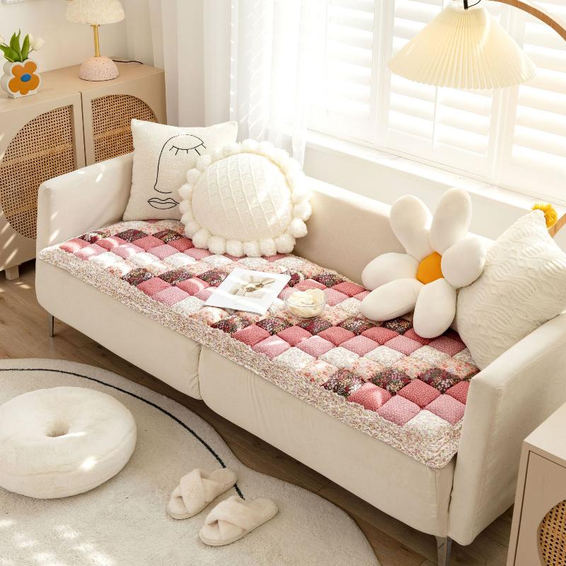 New Thickened Cotton Sofa Mat Home Living Room Decoration Multiple Anti Slip Bay Window Mats Modern Minimalist Soft High-quality Striped Seat Cushions