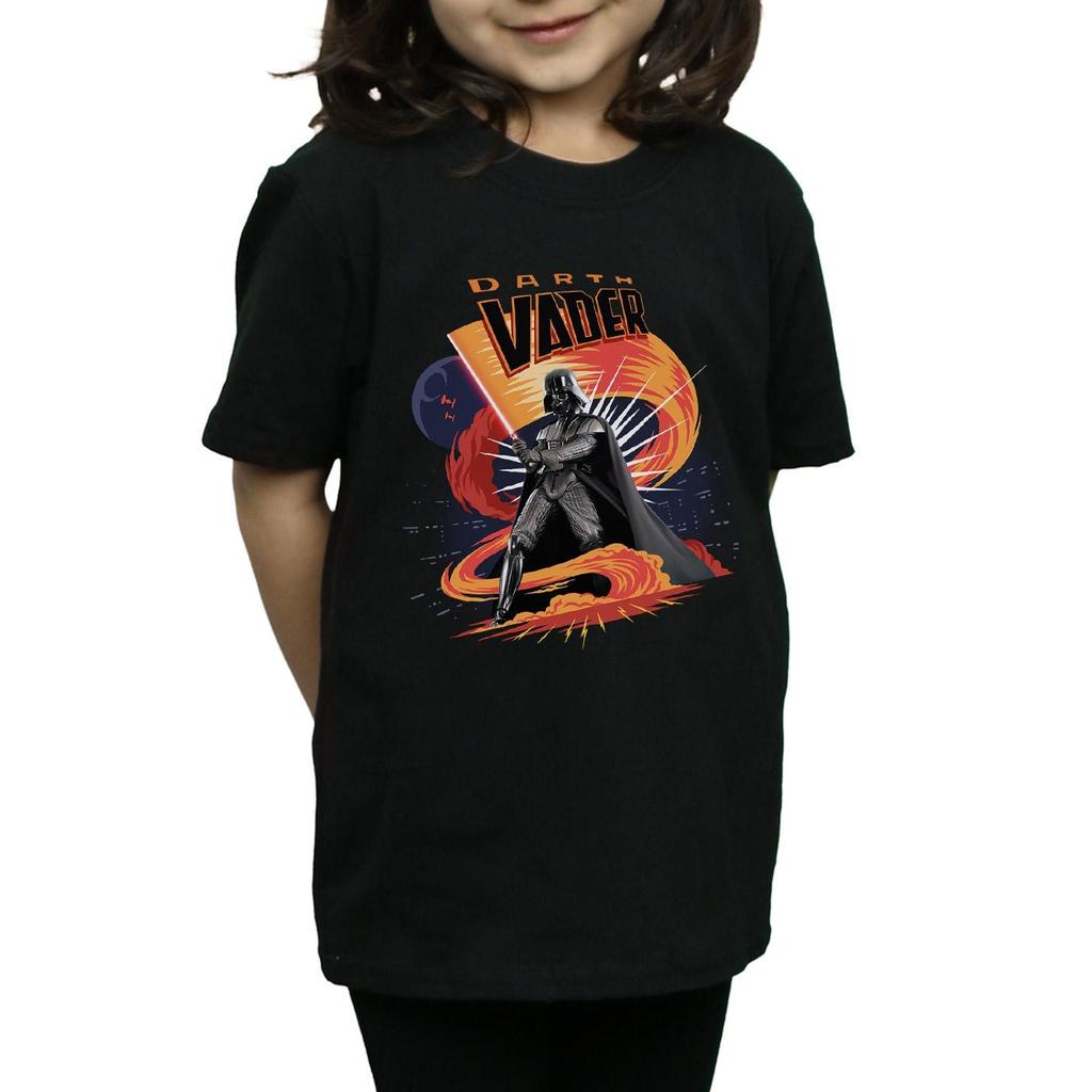 Star Wars Girls Darth Vader Swirling Fury Cotton T-Shirt
