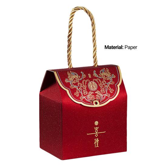 1 Set Candy Box Delicate Nice-looking Paper Chinese Traditional Xi Character Gift Case for Wedding