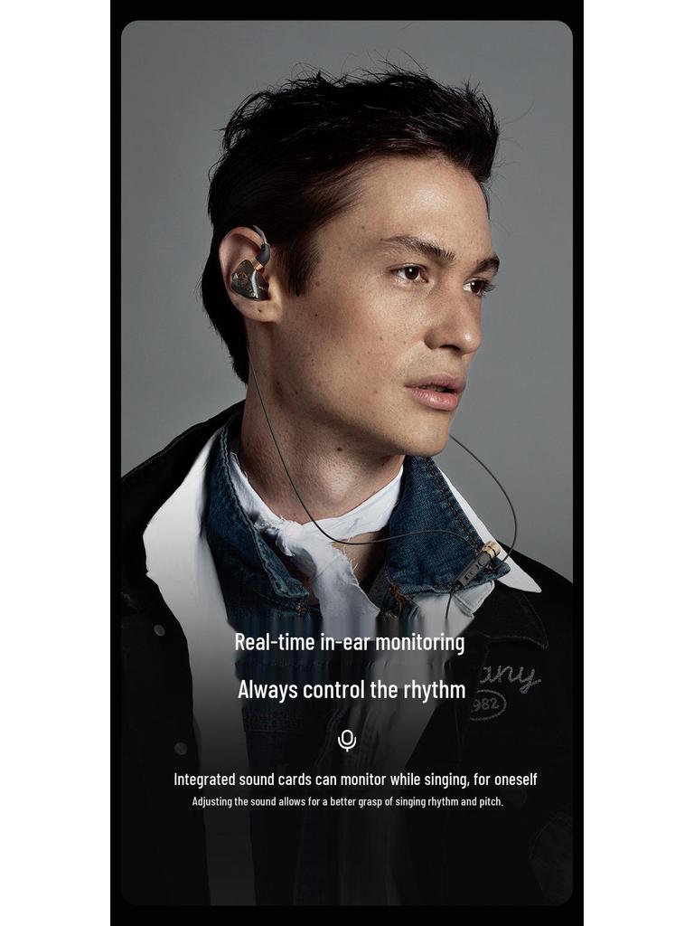 New Stereo Over-Ear Wired Headphones with Live Singing and Reverb Monitoring for K-Song Recording