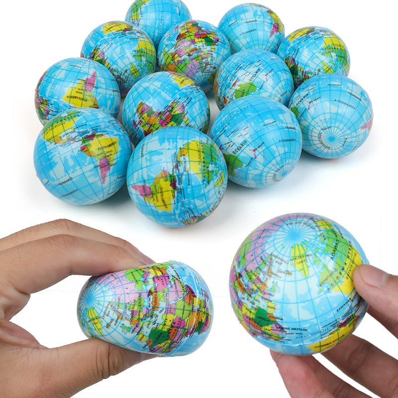 

6/12pcs Funny Earth Squeeze Toys For Kids Birthday Party Favors Pinata Filler Adults Christmas Gift Stress Relief PU Foam Ball 6pcs