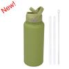 1L Stainless Steel Vacuum Insulated Water Bottle With Handle Straw Lid Outdoor Sports Travel