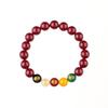 Huihao Cinnabar Beaded Agate & Purple Gold Sand Wealth Bracelet