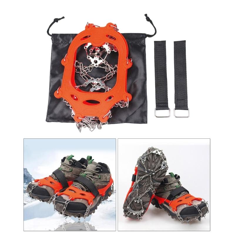 Stainless Steels Ice Spikes Ice Cleats Crampons, 23 Spikes Shoe Ice Snow Grips