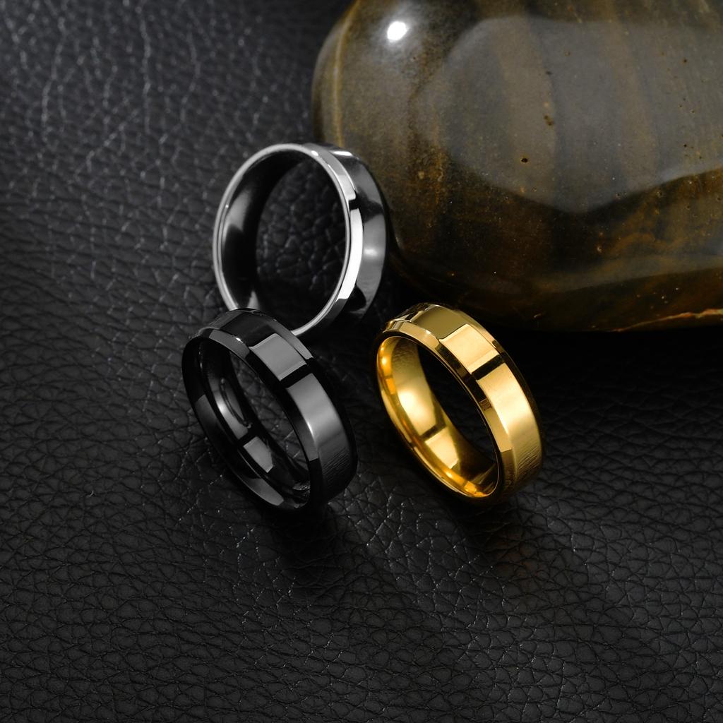 New Fashion Engraved Dating Rings for Men Stainless Steel Jewelry Personalized 6mm Rings Wedding Couple Anniversary Gifts