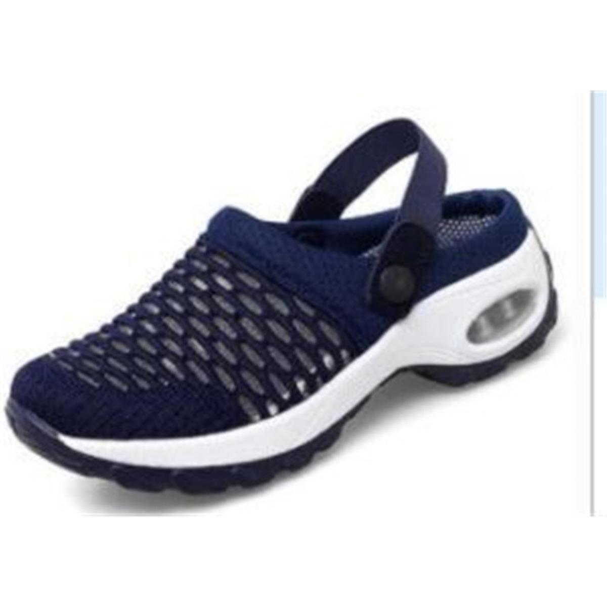 

Дышащий сетчатый чехол для спортивной обуви, с воздушной подушкой для комфорта, полым верхом для улучшенной вентиляции, повседневная летняя обувь 35 темно-синий