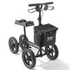 Folding Knee Scooter, Aluminum Steerable Knee Walker with Height-Adjustable Handlebar & Knee Pad, 12" All-Terrain Wheels, Dual Brakes, Leg Recovery