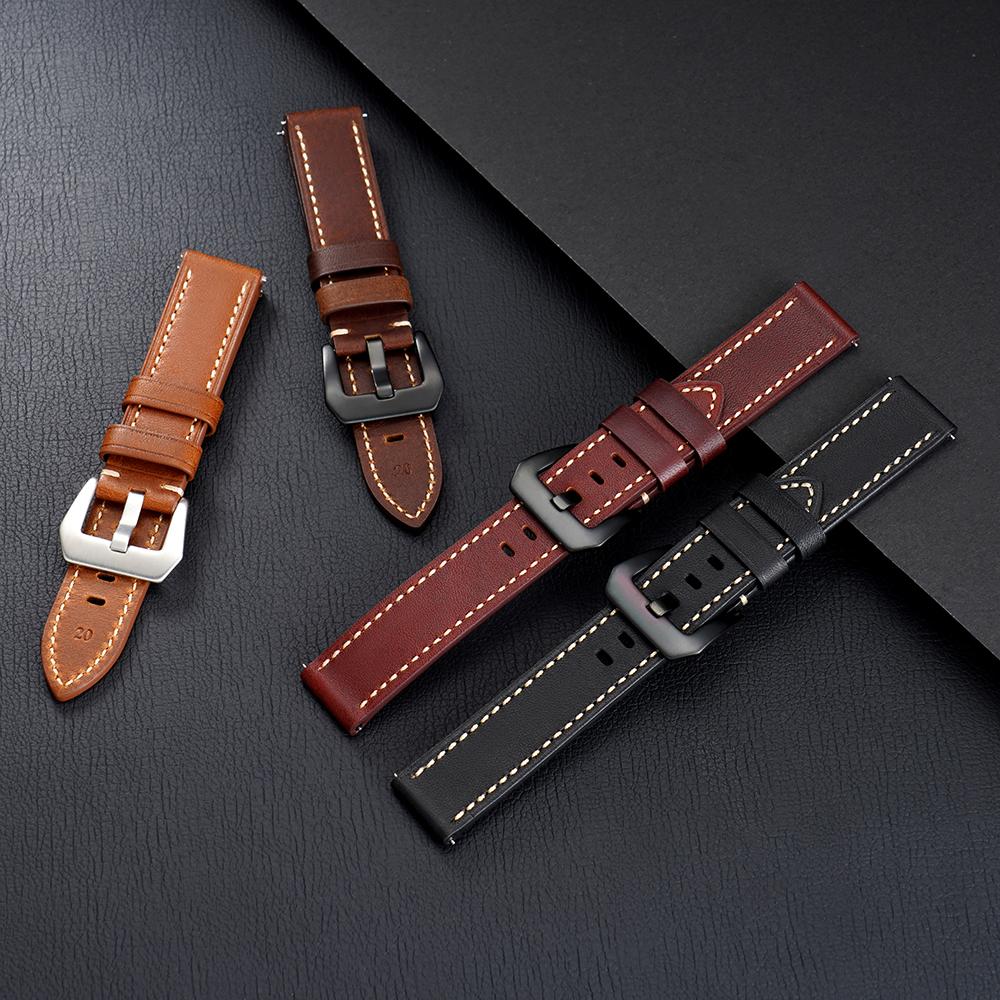 Leather Straps For Huawei Watch Men Luxury Calfskin Watch Bands 20mm 22mm 24mm Quick Release Strap