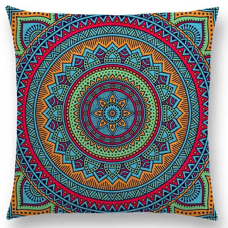 Hippie Mandala Boho Rainbow Floral Pattern Decor Throw Pillow Case Sun Moon Flowers Dream Fantasy Gorgeous Cushion Cover Sofa
