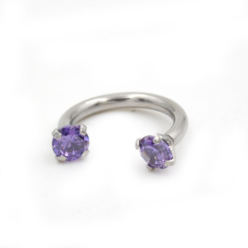 Titanium Hinged Segment Double Diamond U Shape Nose Ring Clicker Ear Cartilage Tragus Helix Lip Body Piercing Fashion Jewelry