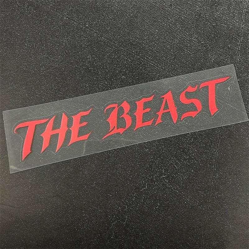 1 Stück THE BEAST Motorradaufkleber Wasserdicht für Motorradhelm Kraftstofftank DIY Fahrräder Roller Karosserie Universal Vinyl Aufkleber