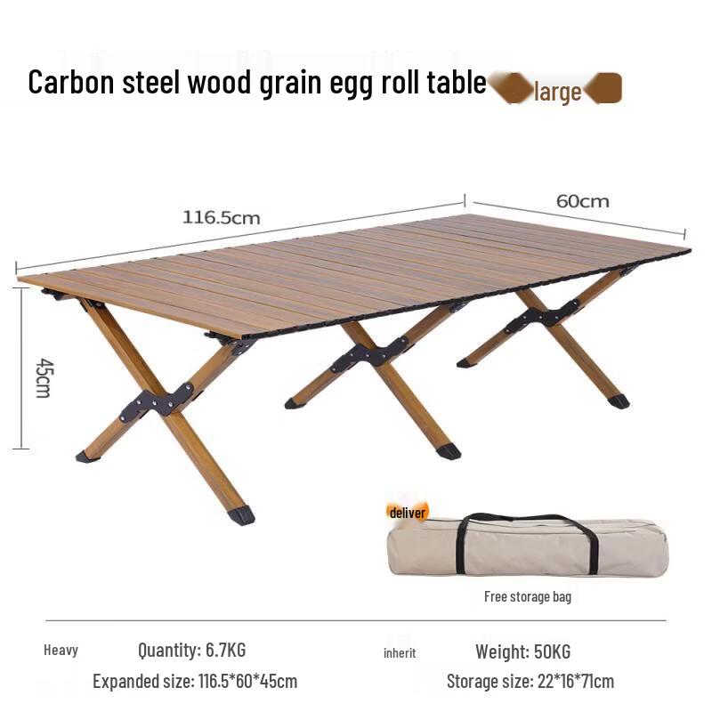 Portable Aluminum Roll-up Camping Table