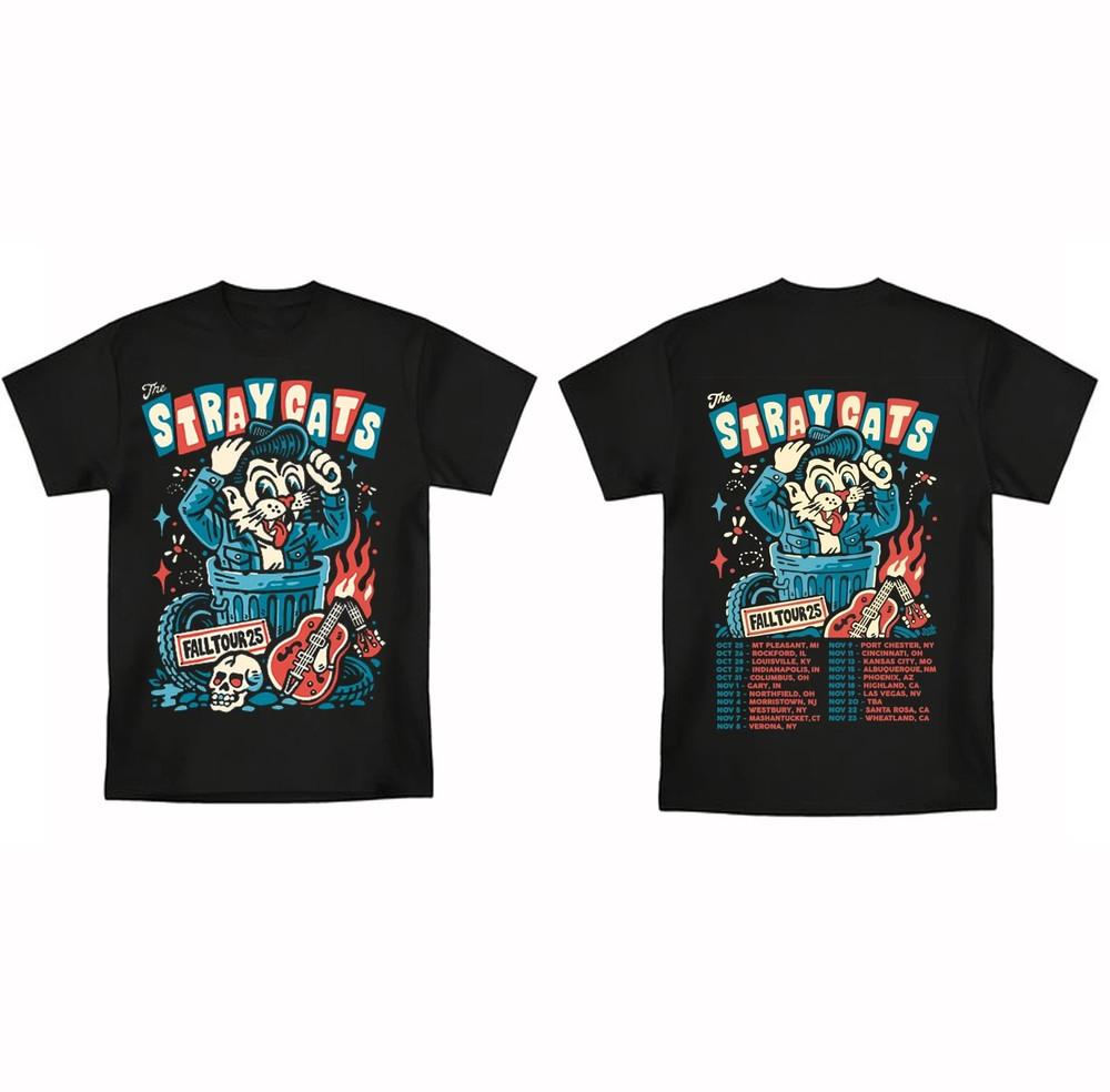 The Stray Cats 2025 Tour T-Shirt Unisex music S-5XL cotton MEN B1L3 Unisex T-Shirt