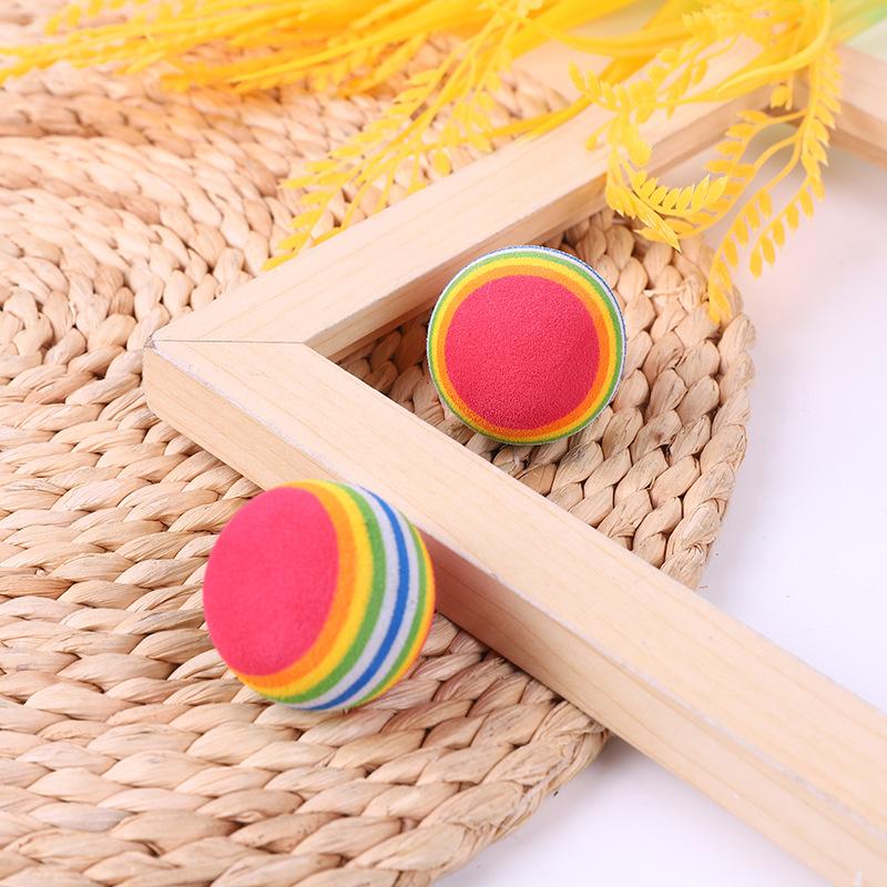 New Pet Toy Large Rainbow Ball Biting Rubber Ball Cats Interactive Supplies