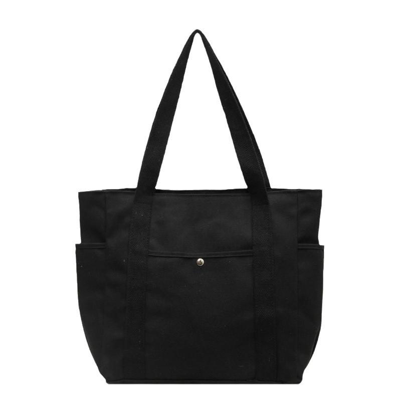 Korejský design z plátěné tašky, ležérní jednobarevná kabelka, moderní velkokapacitní kapesní taška přes rameno