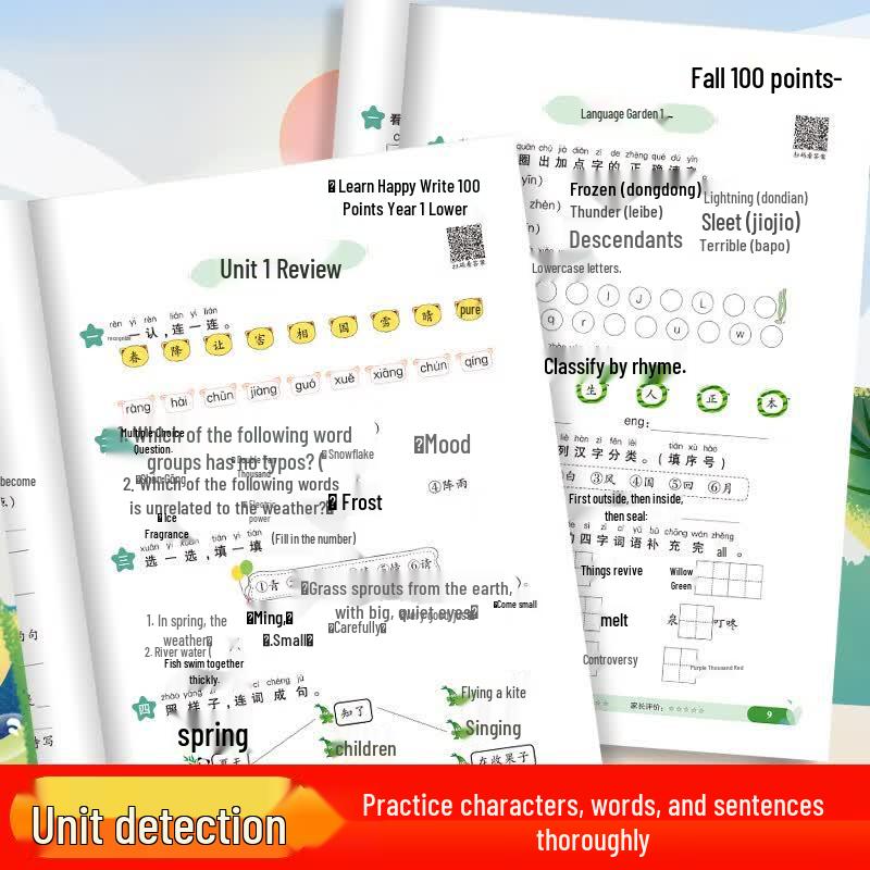 Aide Education Primary Chinese Dictation Practice Book - Grade 1, Semester 2