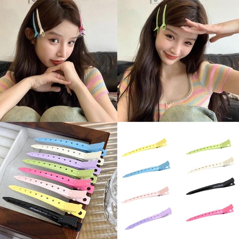 Pack Of 8 No Trace Hair Clip For Women Hair Styling Professional Salon Use Bright Color