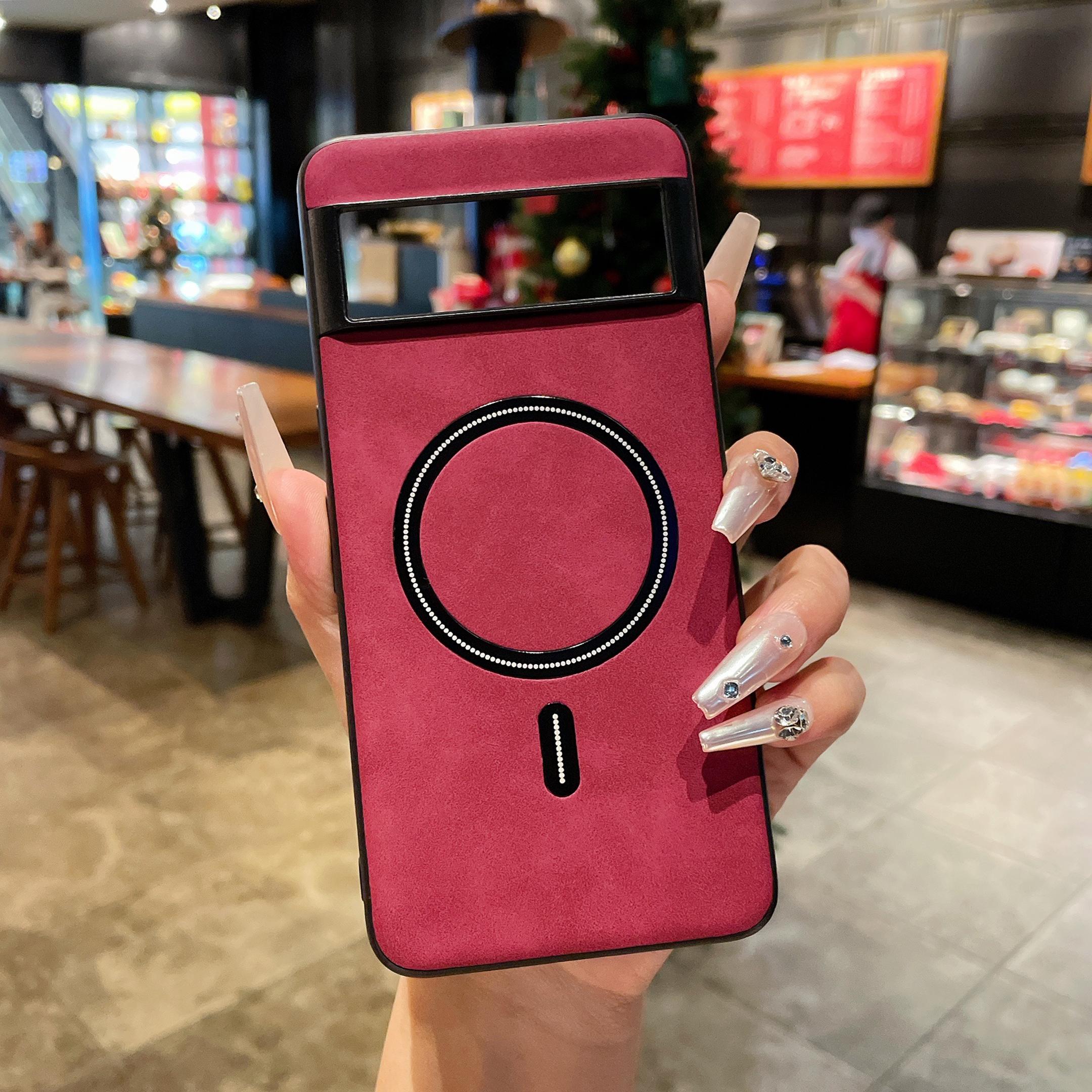 

Роскошный ретро матовый кожаный чехол Magsafe для Google Pixel 9 Pro XL 8 7 Pro 8A 7A магнитный беспроводной зарядный противоударный чехол Shell For Pixel 9 красный