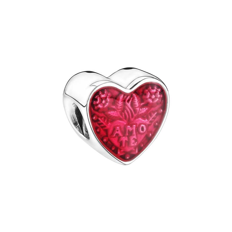 Pandora Latin red love beads 792048EN117 красный