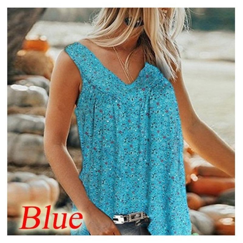 BITCED Women's Fashion Casual Solid Color Print Sleeveless V Neck Blouses & Shirts