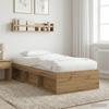 Bed Frame with Storage Engineered Wood Oak Finish 80 x 200 cm