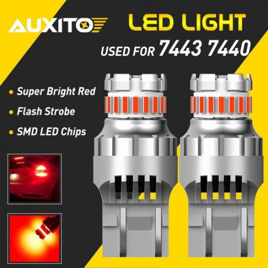 2Pcs AUXITO Pure Red 1156 LED Brake Tail Light Bulbs Error Free Anti Hyper Flash