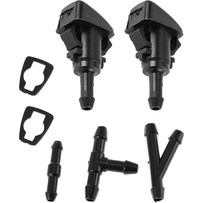 Windshield Washer Nozzle for Mitsubishi Eclipse 2006-2012 Black Front Windshield Spray Nozzles Wiper Spray Washer Jet Plastic 1 Set