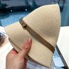 Womens Ladies Summer Straw Fisherman's Hat Sun Hat Adjustable Visor Hat