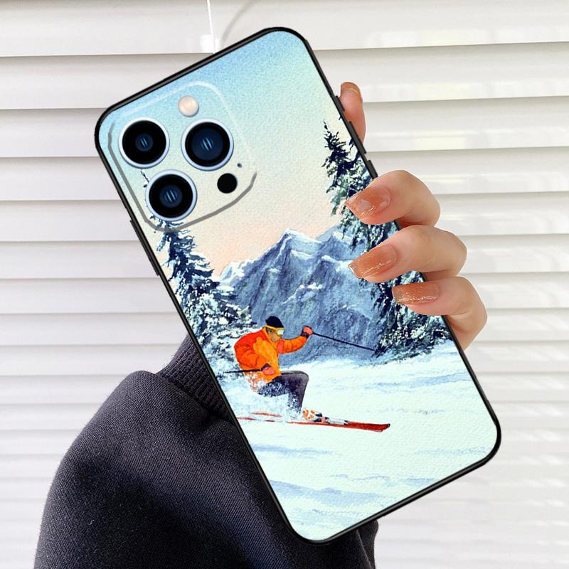Skiing Snow Snowboard Ski Phone Cover For iPhone 16 15 12 11 13 14 Pro Max Mini X XR XS Max Plus Phone Case