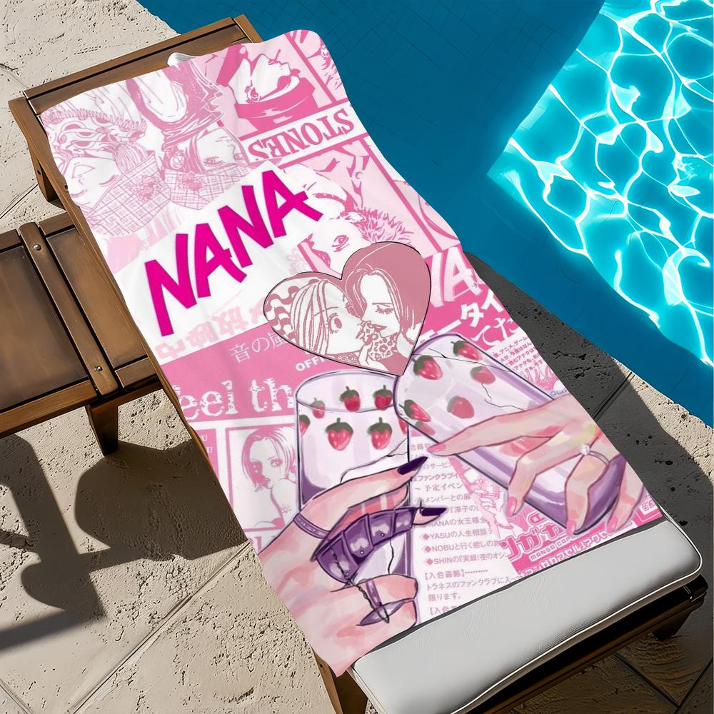 Anime O-Osaki N-nana Cute Towel Large Quick-Drying Microfiber Soft Beach Towel for Travel Fitness Sauna Bathing Camping
