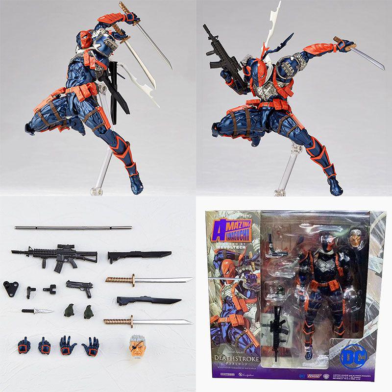 Revoltech Amazing Yamaguchi Deathstroke №011 Высокодетализированная ПВХ Фигурка Коллекционная Игрушка