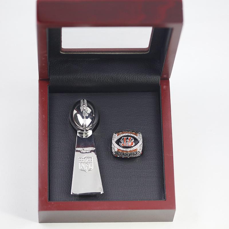 Cincinnati Bengals 2021 AFC Championship Ring with Trophy Gift Box Size 8