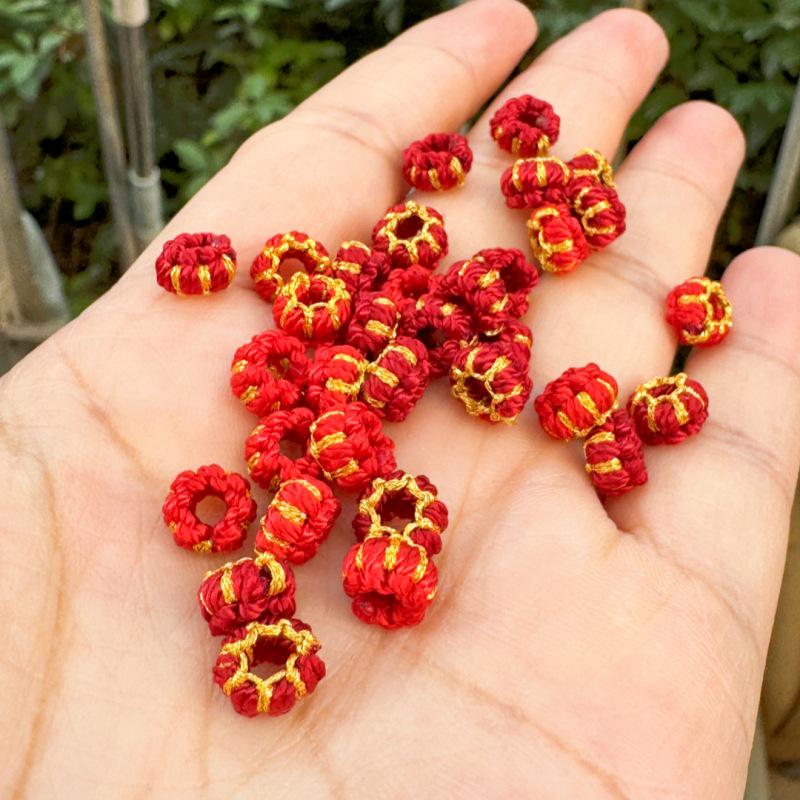 Seiko Handmade Woven Lantern & Lotus Knot Spacer Beads - Non-slip Hand Rope Accessories with 3mm Hole