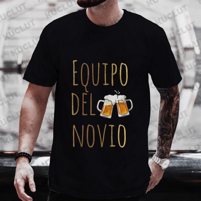 Spanish Bachelor Party Shirt Man T Shirt Father's Day Wedding Tees Single Farewell Clothing Evg Team Groom Beer Tops Oversized