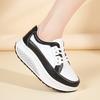 Women's Sneakers Height Increase White Leather Platform Casual Simple Thick Sole Elevator Shake Shoes