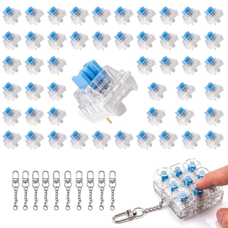30/50 Pcs 3 Pin Mx Style Mechanical Keyboard Switches Clicky For 3D Printed Fidget Toys Diy Projects With 10 Ketch